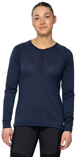 BERGANS OF NORWAY Lysebu Wool Henley Women Navy Blue Dame