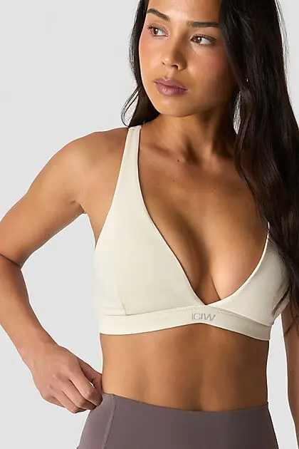 ICANIWILL Luxe V-neck Sports Bra W Cream Dame | Sport1.no