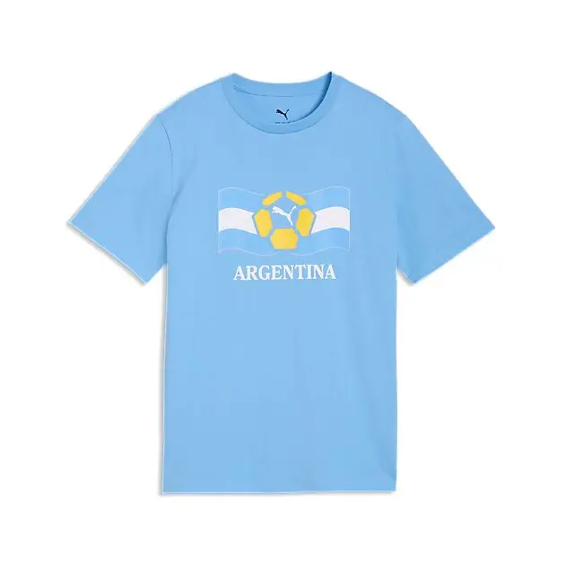 PUMA Fanpack Shortsleeve Tee jr Team Light Blue-PUMA White Junior