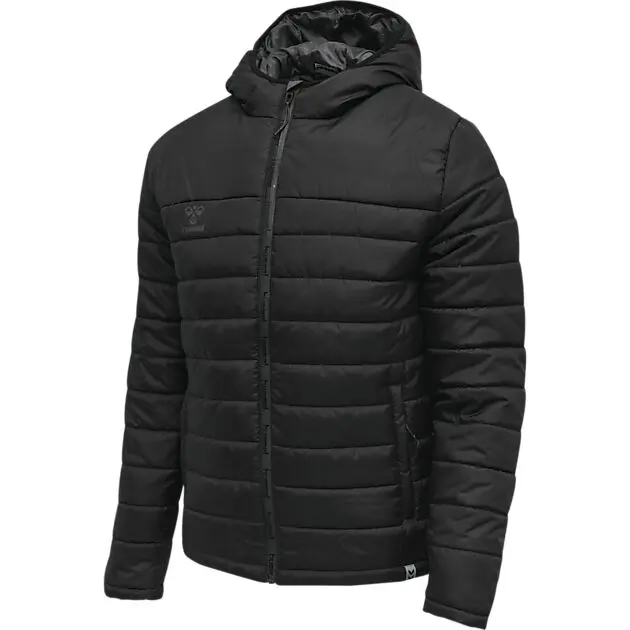 HUMMEL NORTH QUILTED HOOD JACKET BLACK/ASPHALT Herre