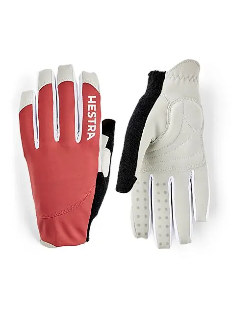HESTRA Spiro Long - 5 finger Rust/Light grey Unisex