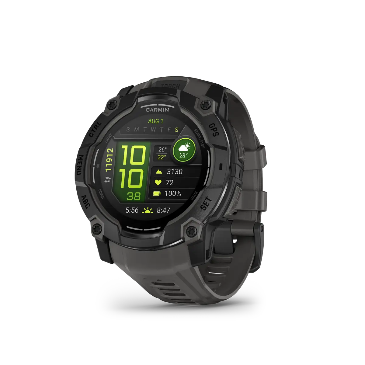 Instinct 3 - 50mm, AMOLED, Black Bezel with Charcoal Band