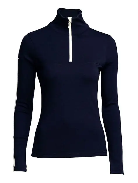 WOOLLAND Dagali Half Zip Top ullgenser dame Blue Ink Dame