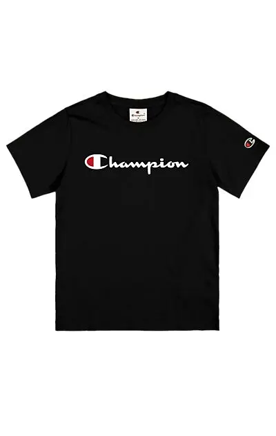 CHAMPION ICONS Crewneck T-Shirt Contrast Logo Black Beauty Barn | Sport1.no