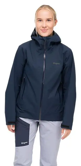 BERGANS OF NORWAY Vaagaa Allround 3L Shell Jacket Women Navy Blue Dame