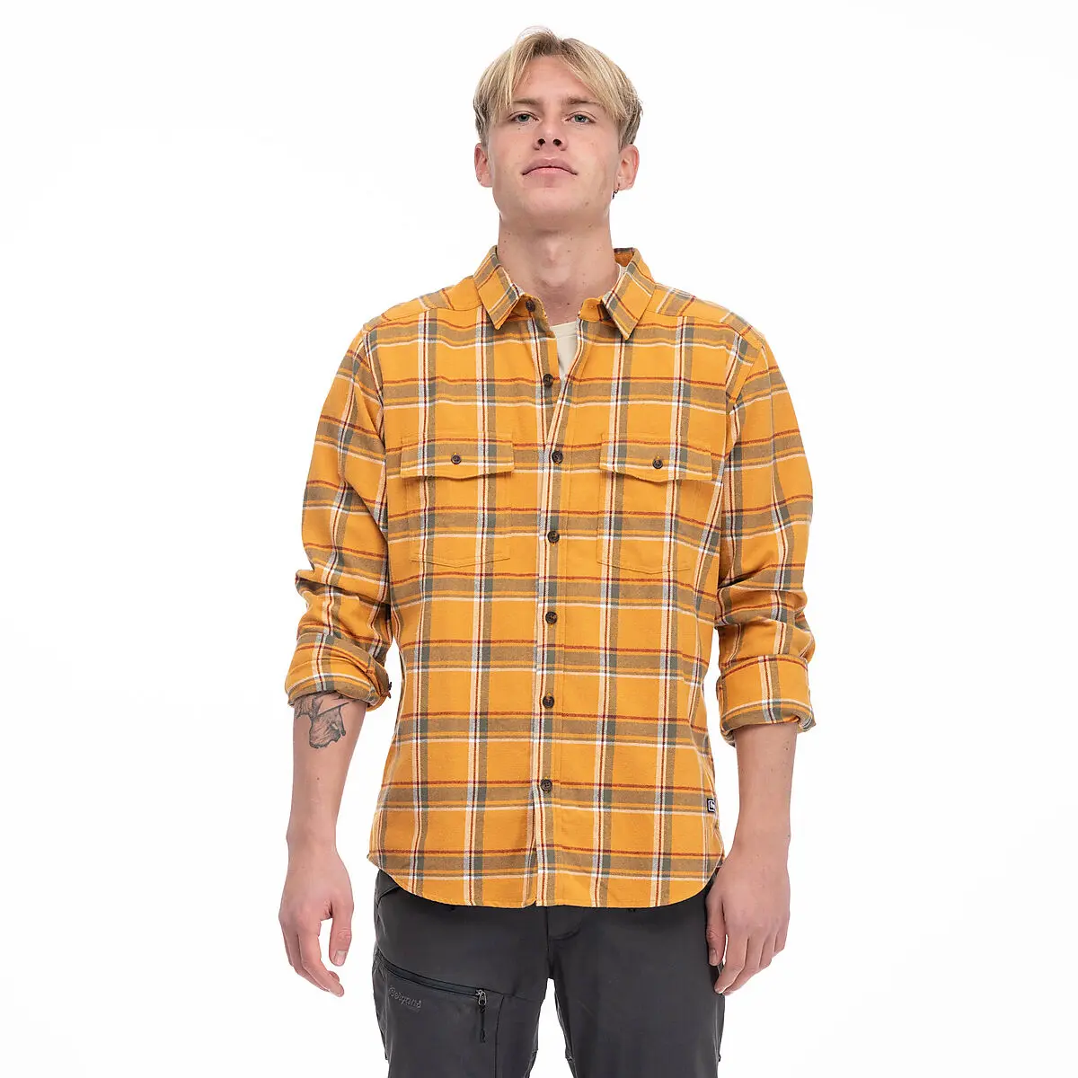 BERGANS OF NORWAY Tovdal Shirt Golden Field/Green Mud Check Herre