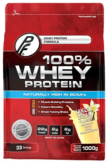 PROTEINFABRIKKEN PF 100 % Whey Protein, Vanilla 1kg Vanilla Alle | Sport1.no