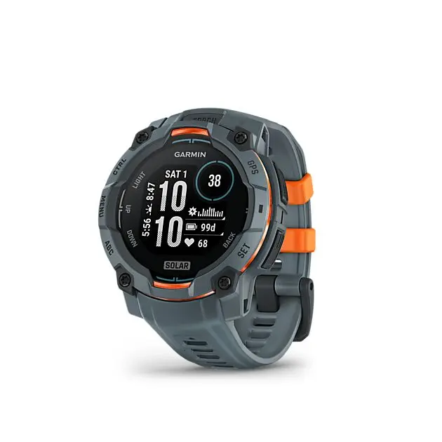 GARMIN Instinct 3 - 45mm, Solar, Twilight Bezel with Twilight Band Spark Orange Bezel w/Twilight Band Unisex | Sport1.no