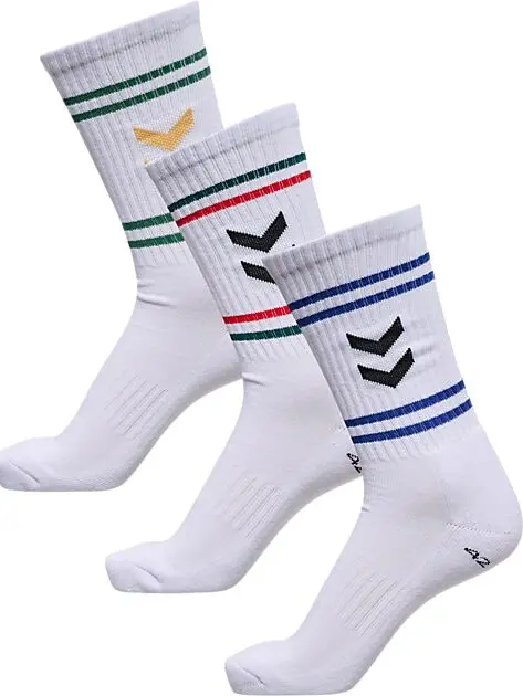HUMMEL hml3-PACK SOCKS CHEVRON HIGH RETRO WHITE Unisex