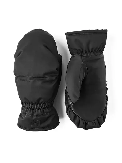 HESTRA Women's Primaloft Leather - mitt Black Dame