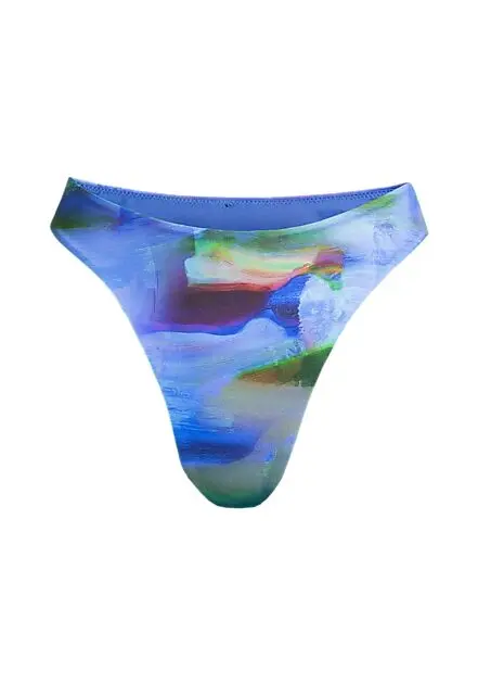 CASALL High Waist Brazilian Printed bikinitruse dame Blue Nostalgia Dame