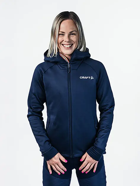 CRAFT NOR Explore Power Fleece Hood Jkt W Blaze Dame
