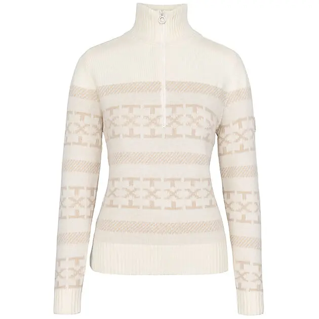 JOHAUG Dalsbygda Woolmix Halfzip Sweater Tofu White Dame