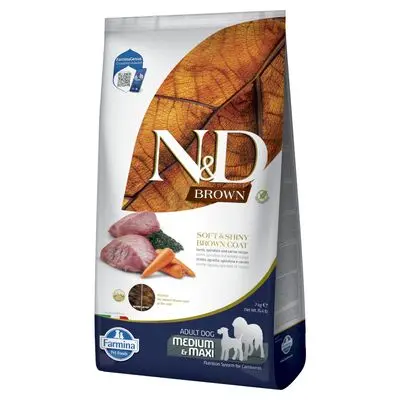 Farmina N&D Dog Brown Adult Medium & Max med lam, gulrot & spirulina