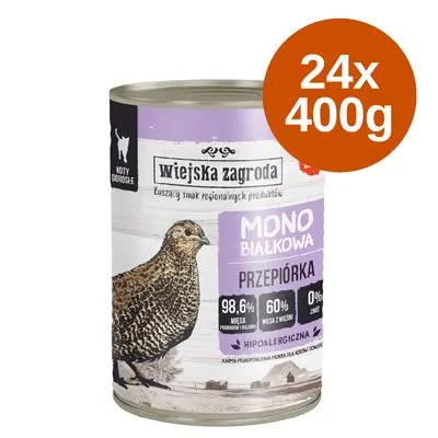 Økonomipakke Wiejska Zagroda Cat Monoprotein 24 x 400 g