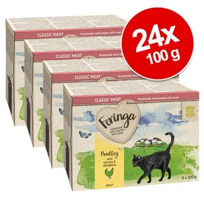 Feringa Classic Meat Menu skåler i økonomipakke 24 x 100 g