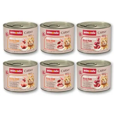 Prøvepakke animonda Carny Single Protein Adult 6 x 200 g