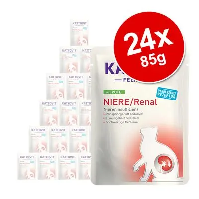 Kattovit Feline Nyre/Renal Porsjonspose 24 x 85 g