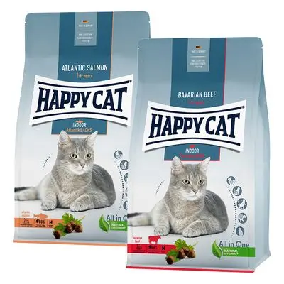 Mikspakke Happy Cat Indoor 2 x 4 kg