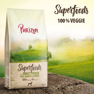 Purizon Superfoods Veggie søtpoteter med erter, gulrøtter & spinat