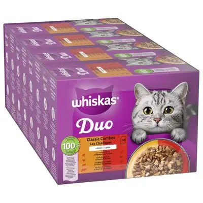 Jumbopakke WHISKAS DUO porsjonsposer 96 x 85 g