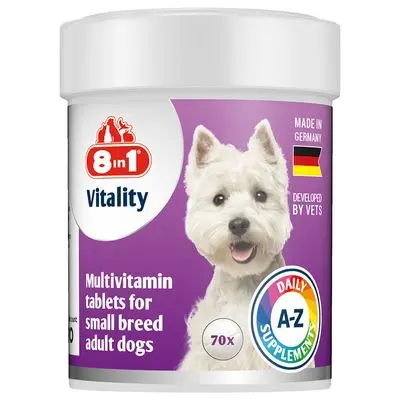 8in1 Vitality Multivitamin-tabletter for små raser