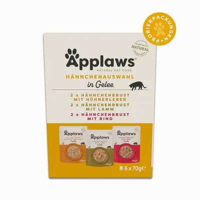 Sparepakke Applaws Pouch i gelé Mix 48 x 70 g