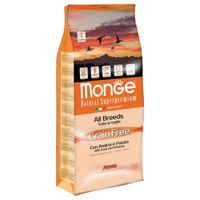 Monge Natural Superpremium Grain Free All Breeds Duck & Potato (alle raser)