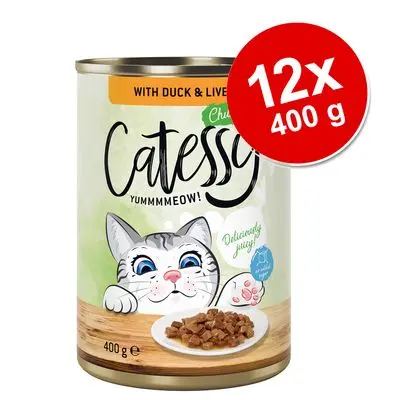 Økonomipakke Catessy biter i saus eller gelè 12 x 400 g