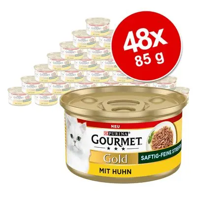 Økonomipakke Gourmet Gold saftige fine strimler 48 x 85 g