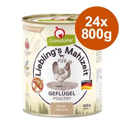 Økonomipakke GranataPet Liebling's Måltid PUR 24 x 800 g