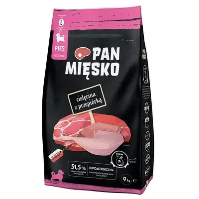 Pan Mięsko Large Puppy kalv med vaktel
