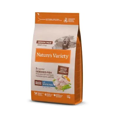 Nature's Variety Healthy Grains Medium/Maxi Adult hvit fisk