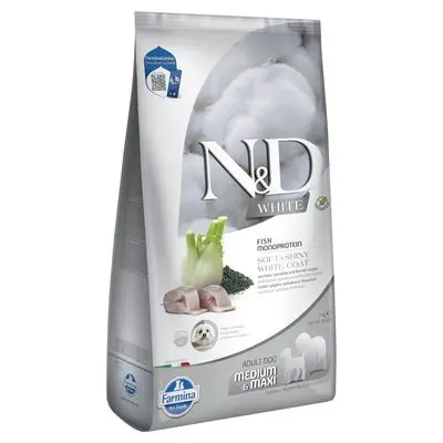 Farmina N&D Dog Adult Medium/Maxi Hvit havabbor, fennikel & spirulina