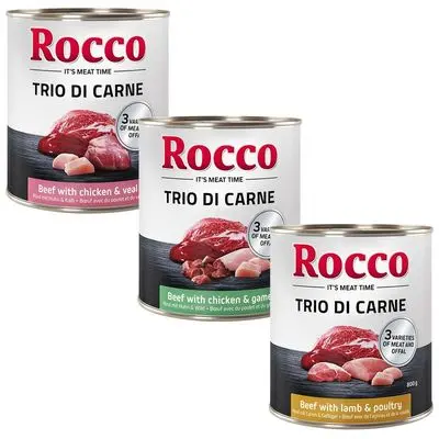 Rocco Trio di Carne blandet prøvepakke 6 x 800 g