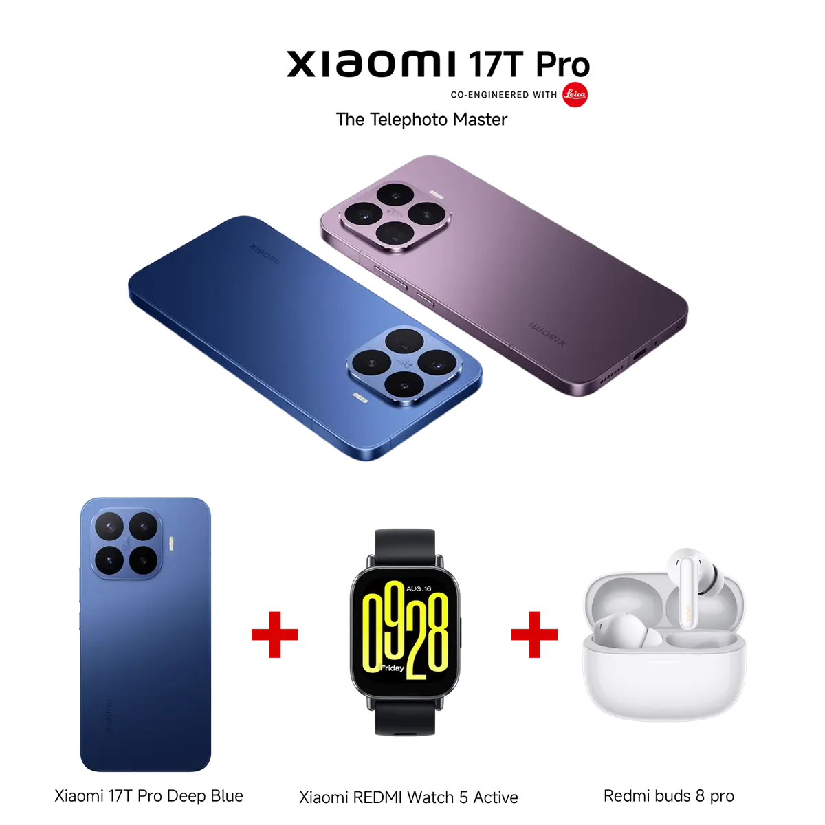 Xiaomi 17T Pro Bundle with REDMI Watch 5 Active + REDMI Buds 8 Pro
