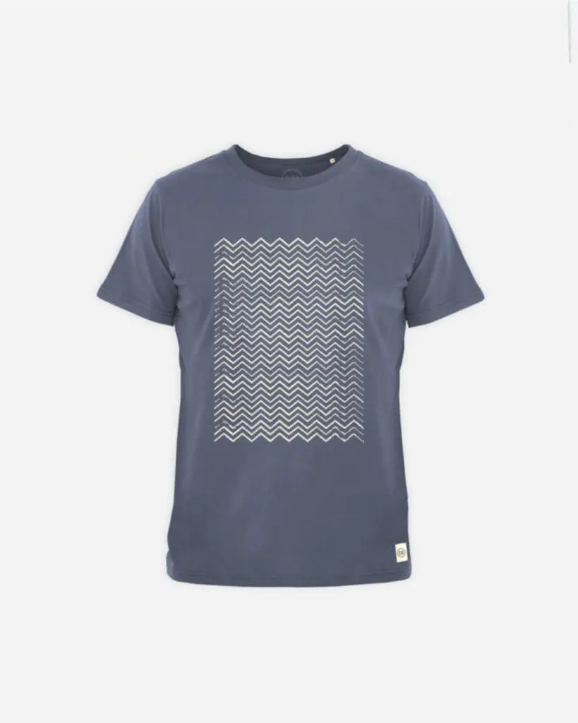 BROKEN WAVES BRUSHED MEN'S TEE - NAVY