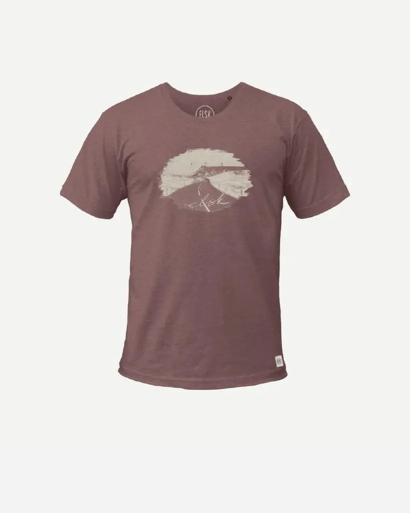 ELSK KYSTVEJ ORGANIC MEN'S TEE - Brown Melange