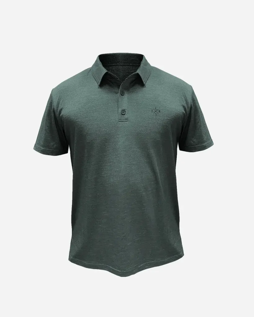 Elsk SC.X.EMB Wool Men's Polo - Stone Green