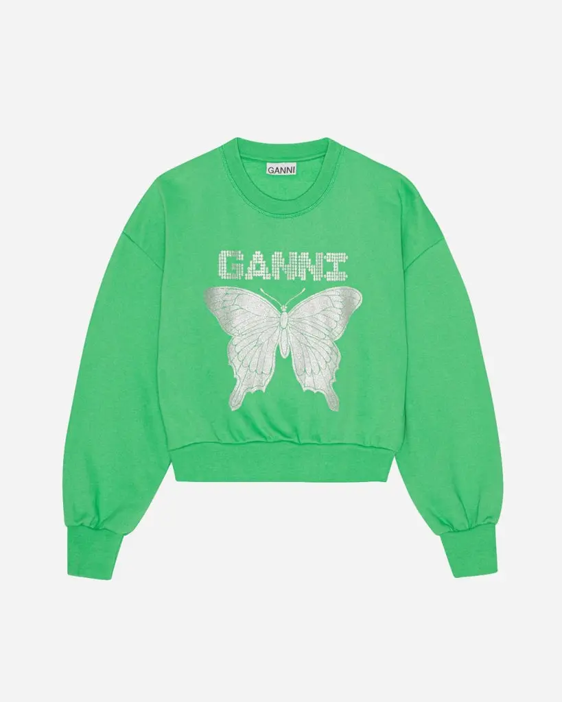 Isoli Butterfly Dark Sweatshirt - Kelly Green