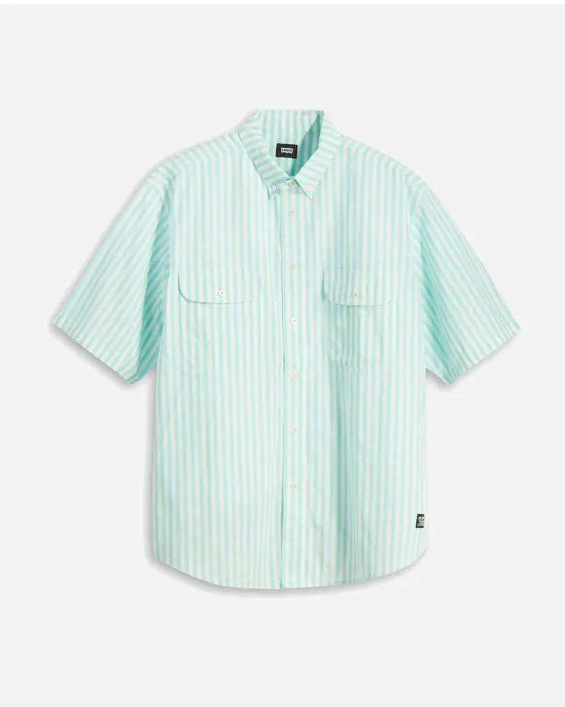 Skate SS Woven Shirt - 90s Blue Stripe