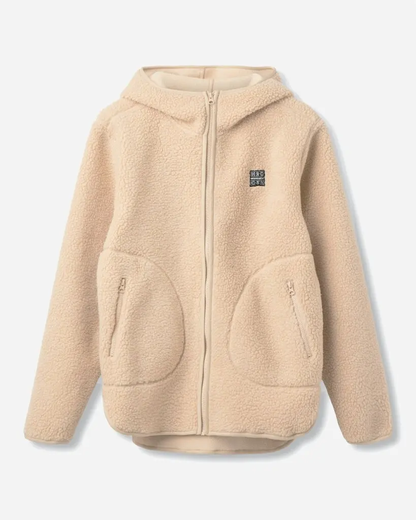 Langli Hooded Pile Jacket - Beige