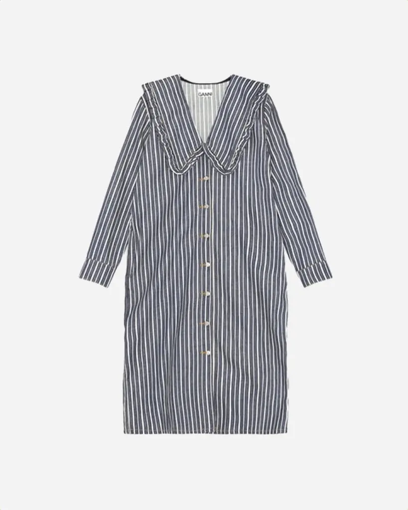 Loose Fit Shirt Dress - Dark Indigo