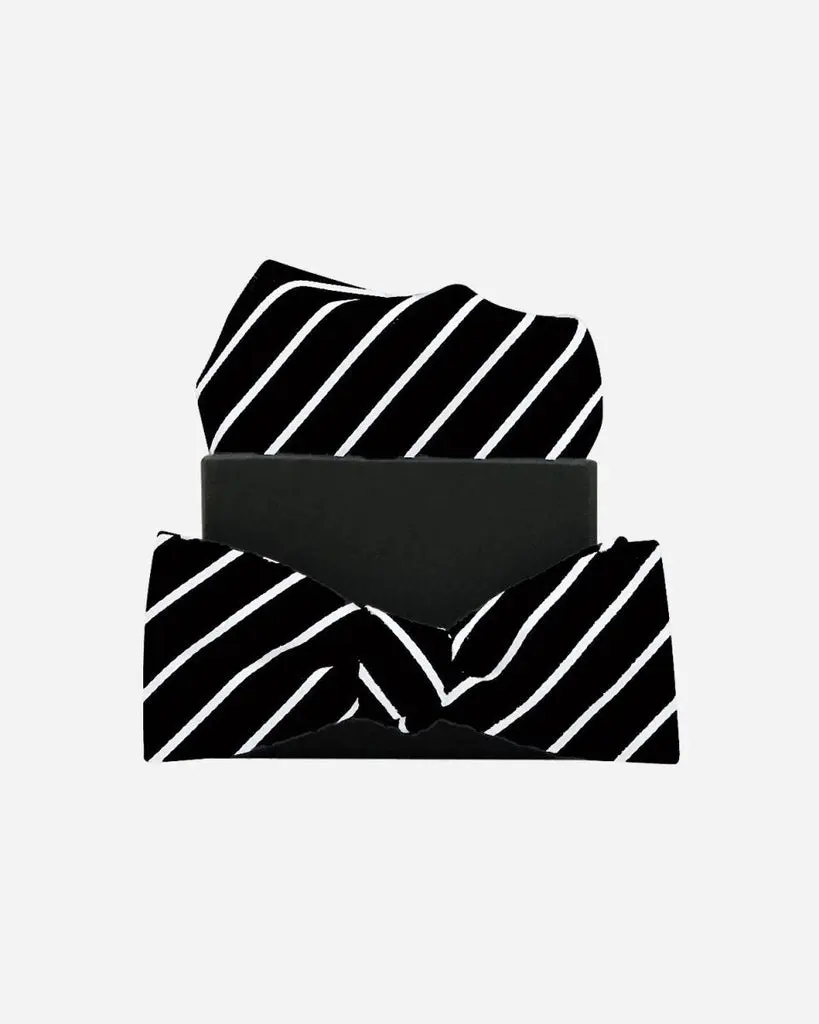 Our Mél Stripe Bow Tie - Black/White
