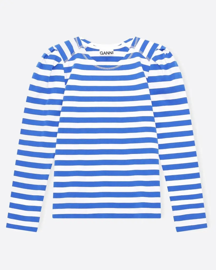 Striped Cotton Jersey - Bright White