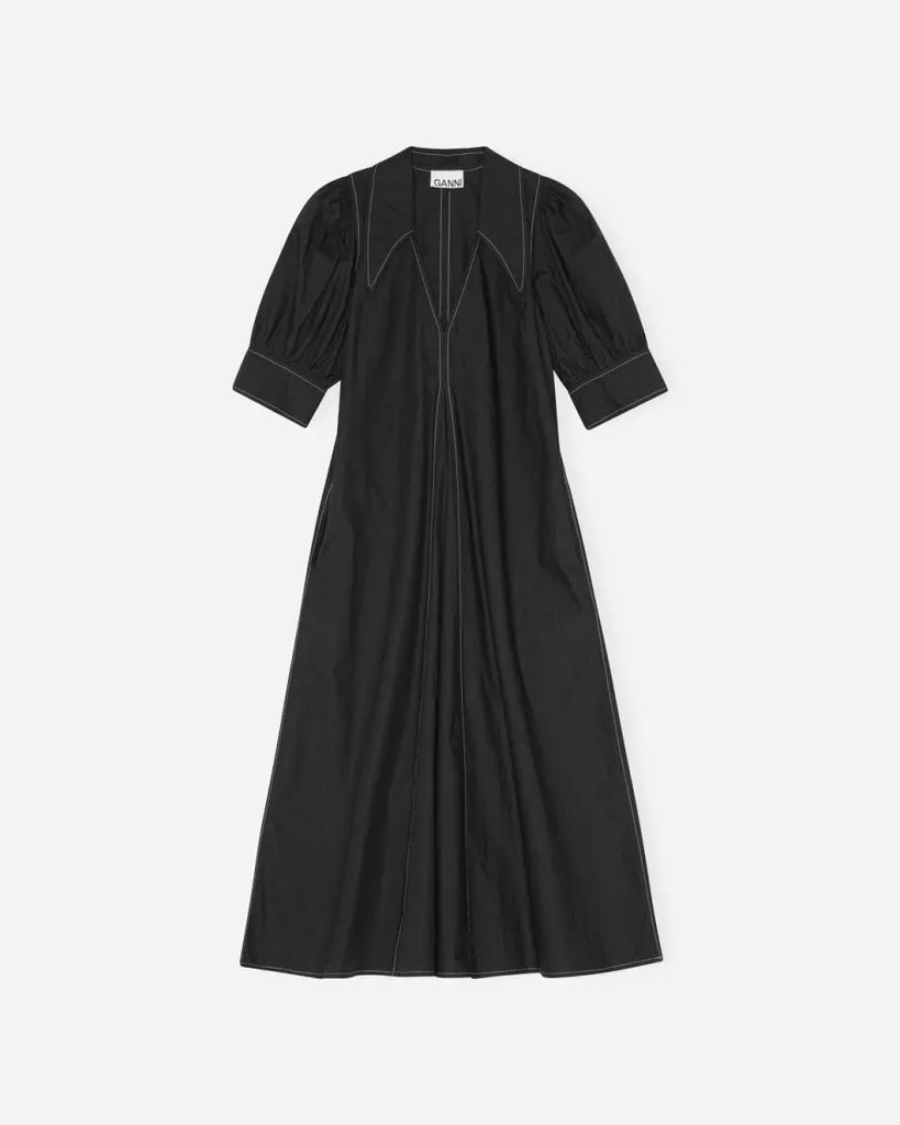 V-neck Maxi Dress - Black