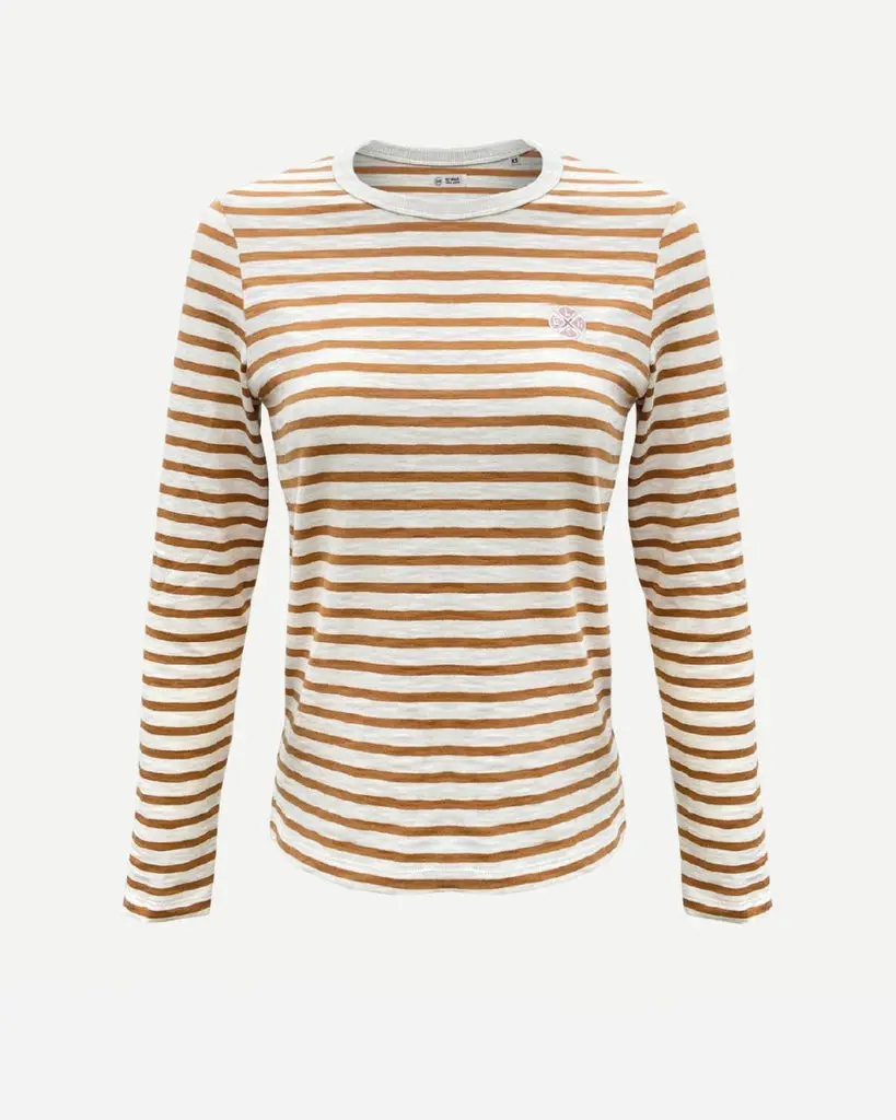 WCB EMB LS STRIPE - White/Curry
