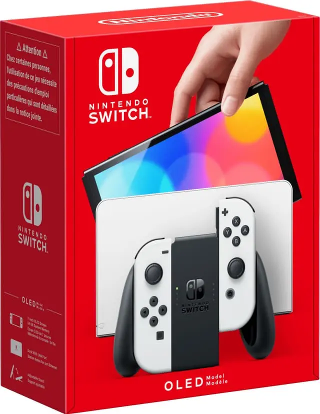 Nintendo Switch OLED gamingkonsoll med hvite Joy-Con-kontroller EU