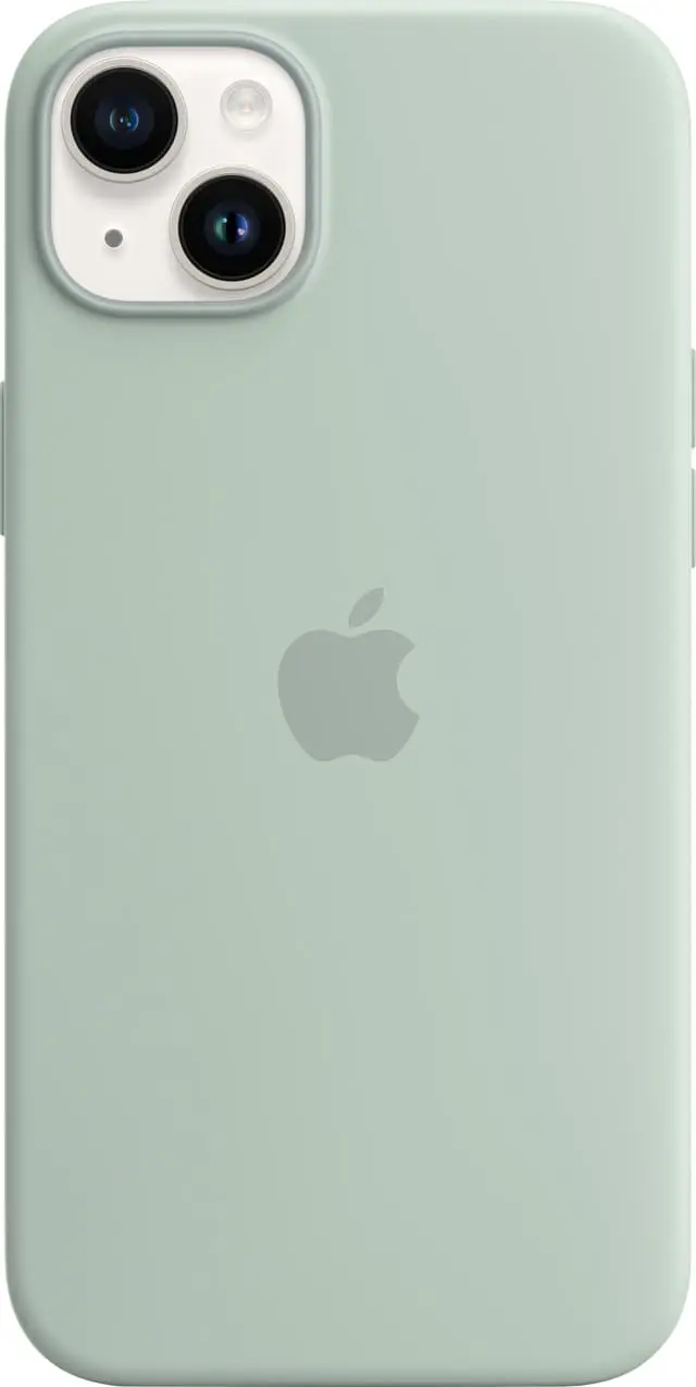 iPhone 14 Plus silikondeksel (sølvrosett)