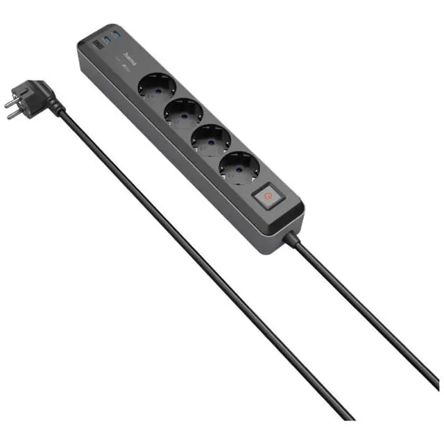 Hama 4-veis grenuttak med USB-lading